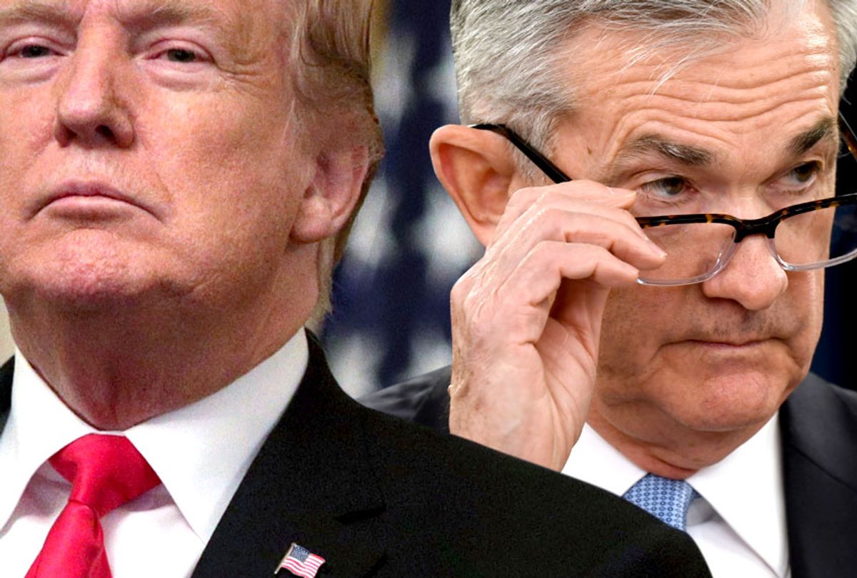 Donald Trump; Federal Reserve Chair Jerome Powell (Getty/AP/Salon)
