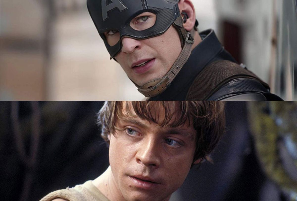 Chris Evans as Captain America; Mark Hamill as Luke Skywalker (Marvel/Lucasfilm)