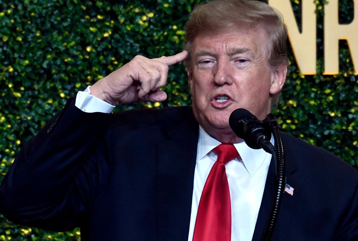 Donald Trump speaks at the National Republican Congressional Committee's annual spring dinner in Washington, April 2, 2019. (AP/Susan Walsh)