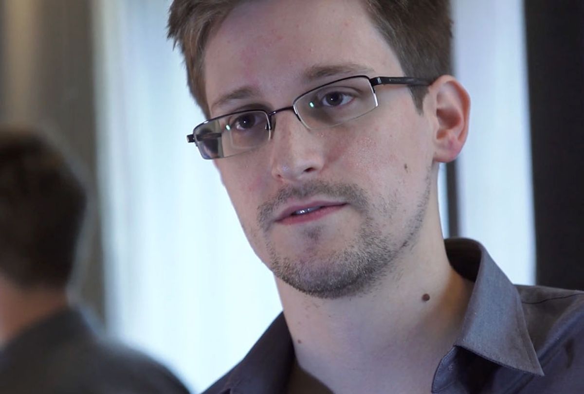 In this handout photo provided by The Guardian, Edward Snowden speaks during an interview in Hong Kong. (The Guardian via Getty Images)