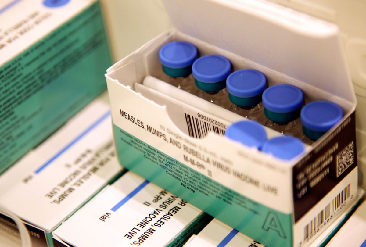 Measles, mumps and rubella vaccines sit in a cooler at the Rockland County Health Department in Pomona, N.Y., March 27, 2019. (AP/Seth Wenig)