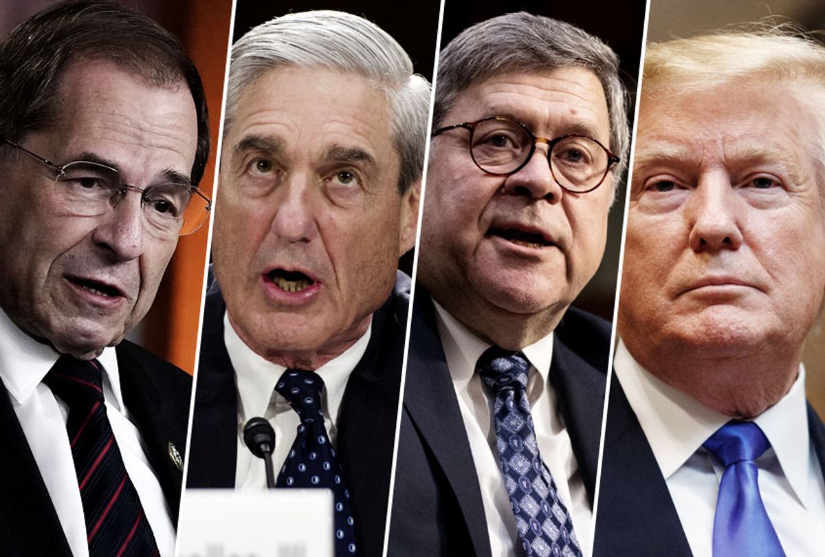 Jerry Nadler; Robert Mueller; William Barr; Donald Trump (AP/Getty/Salon)