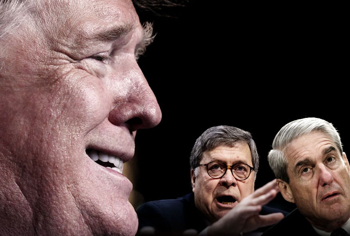 Donald Trump; William Barr; Robert Muller (AP/Getty/Salon)