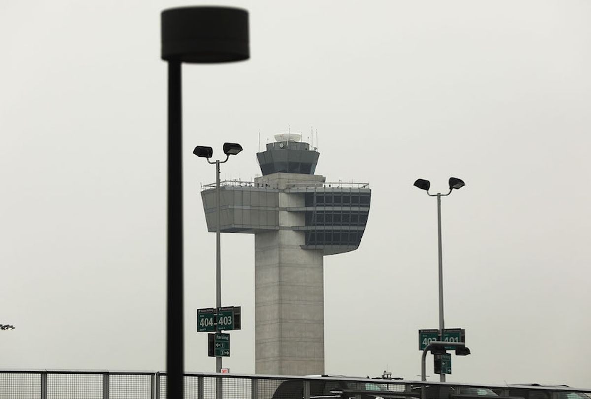 An air traffic control tower stands at John F. Kennedy International Airport (JFK) on June 5, 2017 in New York City (Spencer Platt/Getty Images)