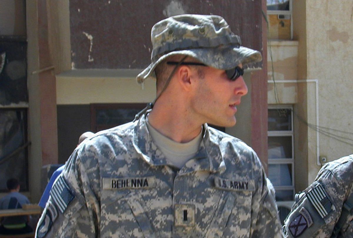 1st Lt. Michael C. Behenna walks in Camp Speicher, a large U.S. base near Tikrit, north of Baghdad, Iraq, Sunday, Sept. 21, 2008. (AP/Vanessa Gera)