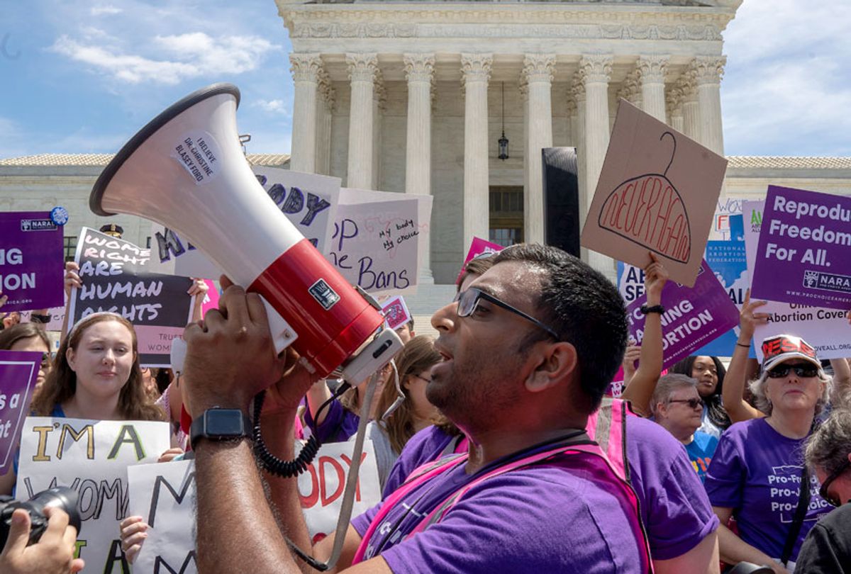 Pro-choice protesters gather at the Supreme Court on May 21, 2019 in Washington, DC. (Getty/Tasos Katopodis)