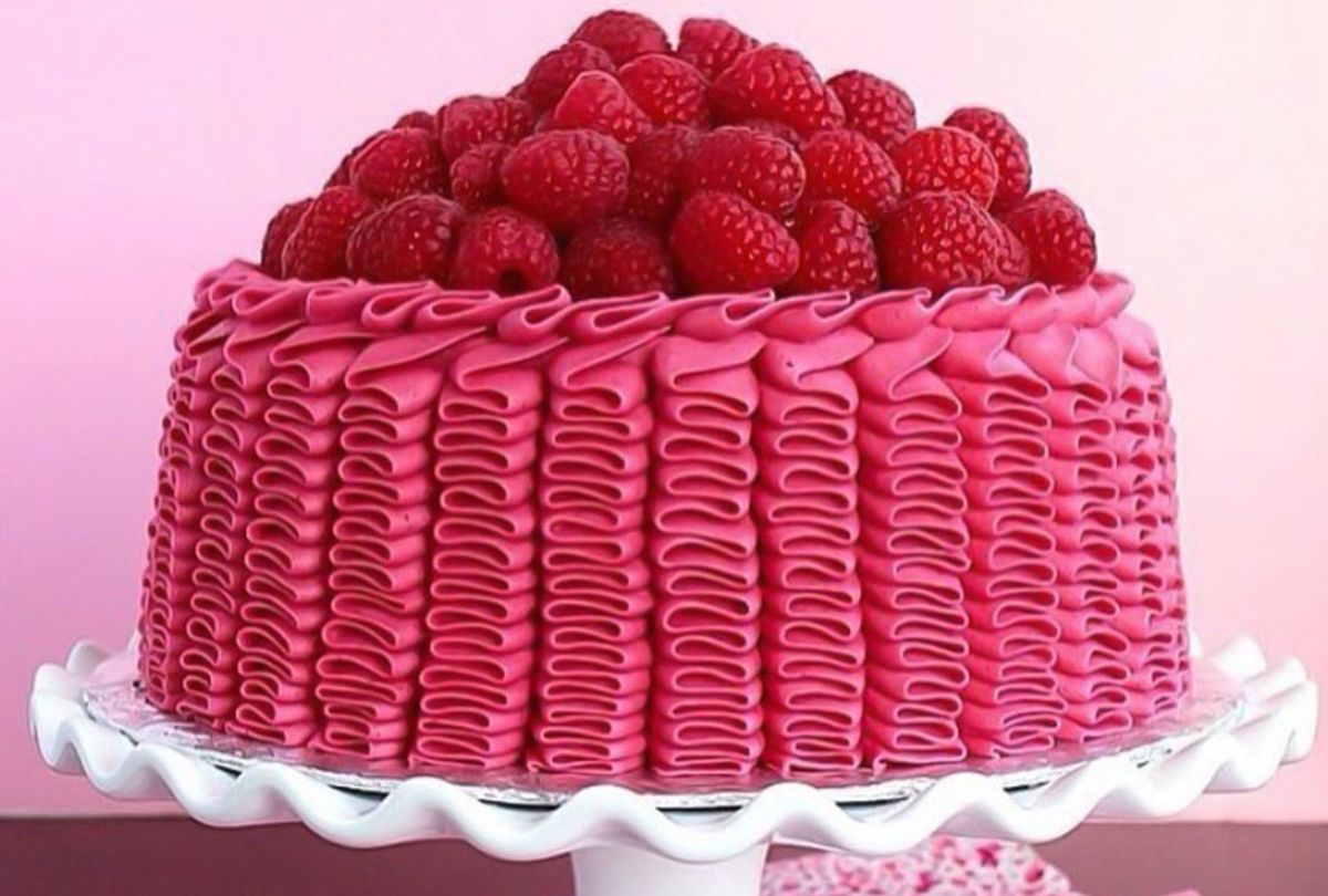 Raspberry ruffle cake