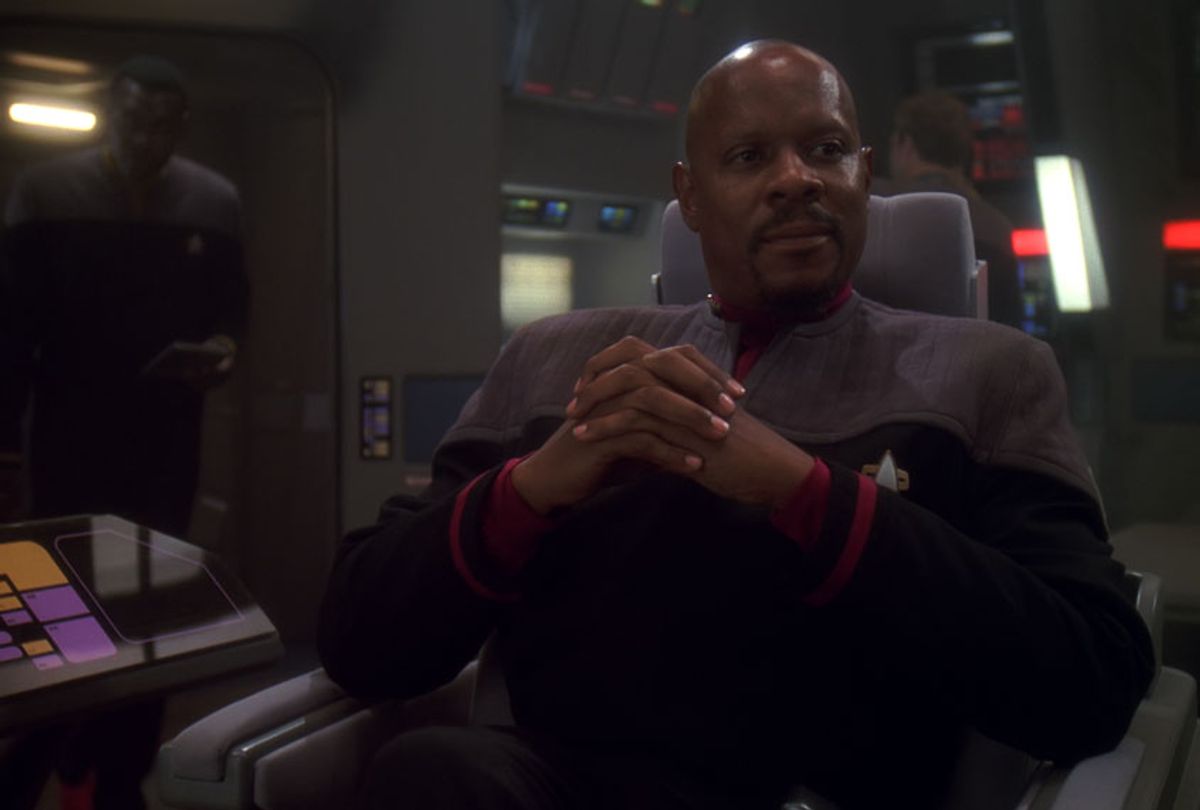 Avery Brooks as 'Captain Benjamin Sisko' sits on the bridge of the Defiant. ("Star Trek” footage and photos courtesy of CBS Television Studios)