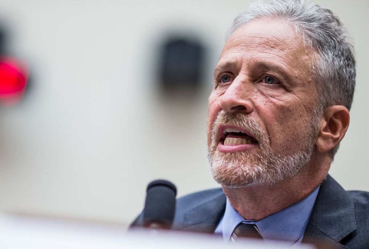 Former Daily Show Host Jon Stewart testifies during a House Judiciary Committee hearing on reauthorization of the September 11th Victim Compensation Fund on Capitol Hill on June 11, 2019 in Washington, DC. (Getty/Zach Gibson)