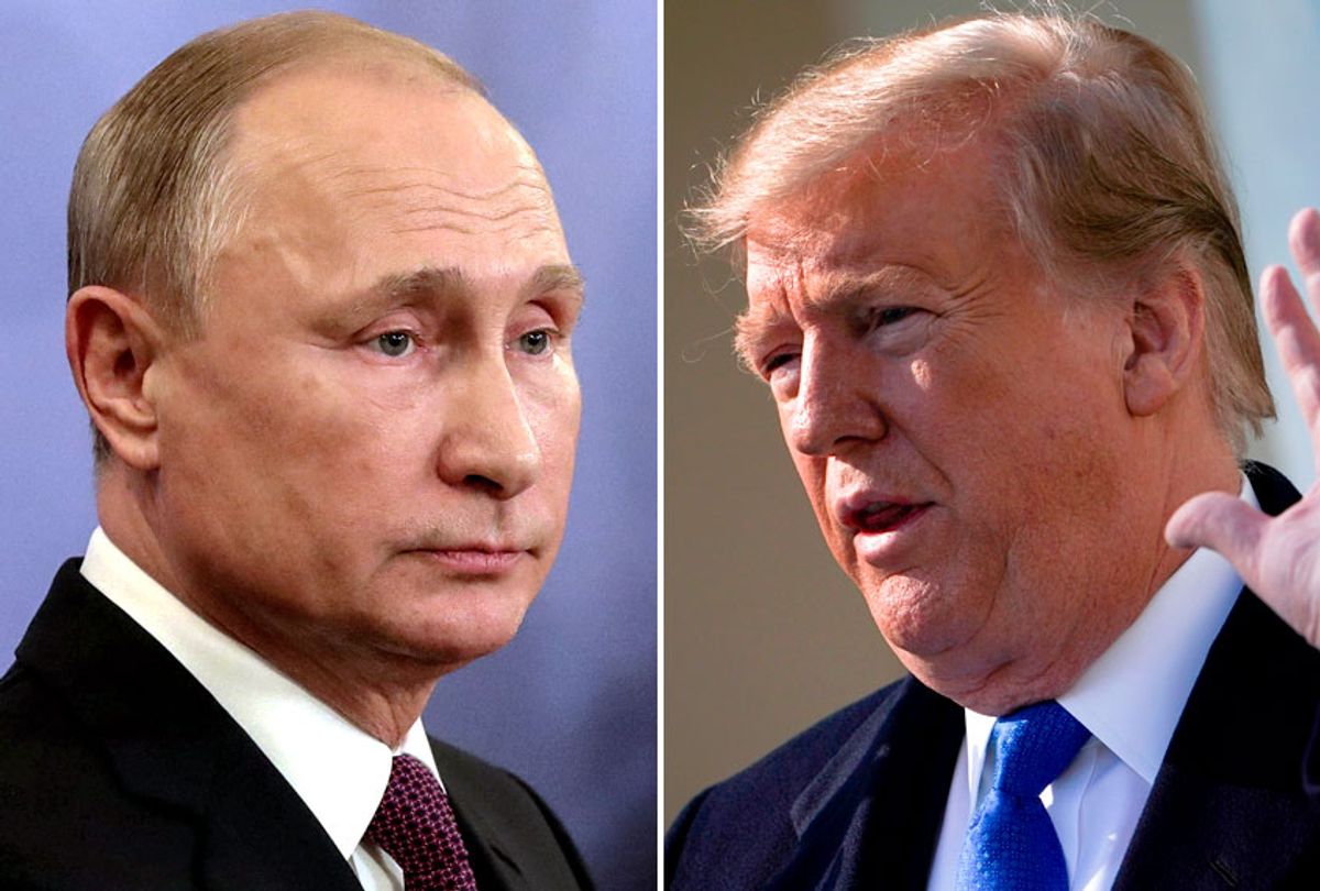 Russian President Vladimir Putin; President Donald Trump (AP/Mikhail Klimentyev/Getty/Brendan Smialowski)