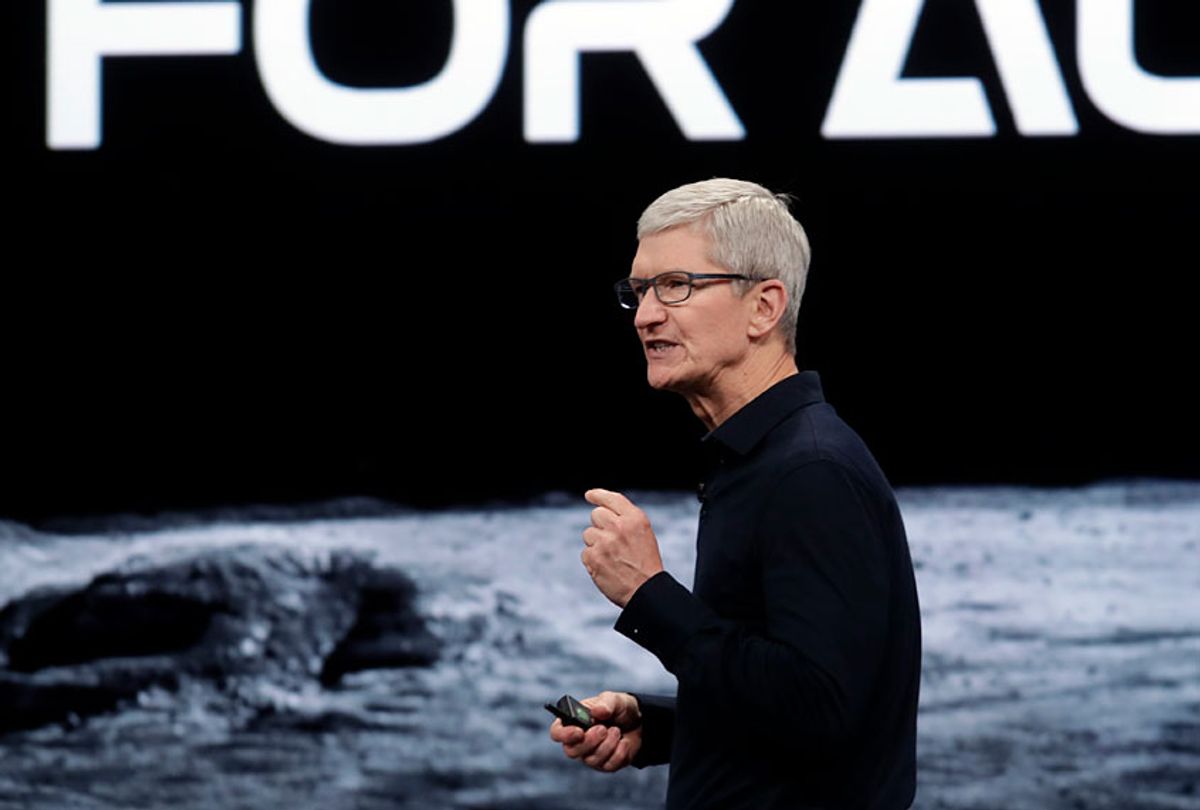 Apple CEO Tim Cook speaks at the Apple Worldwide Developers Conference in San Jose, Calif., Monday, June 3, 2019. (AP/Jeff Chiu)