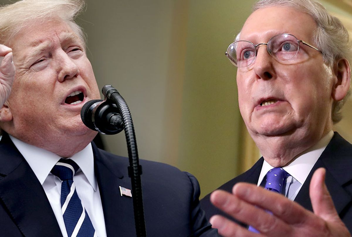 President Donald Trump; Senate Majority Leader Mitch McConnell (R-KY) (Getty/Salon)