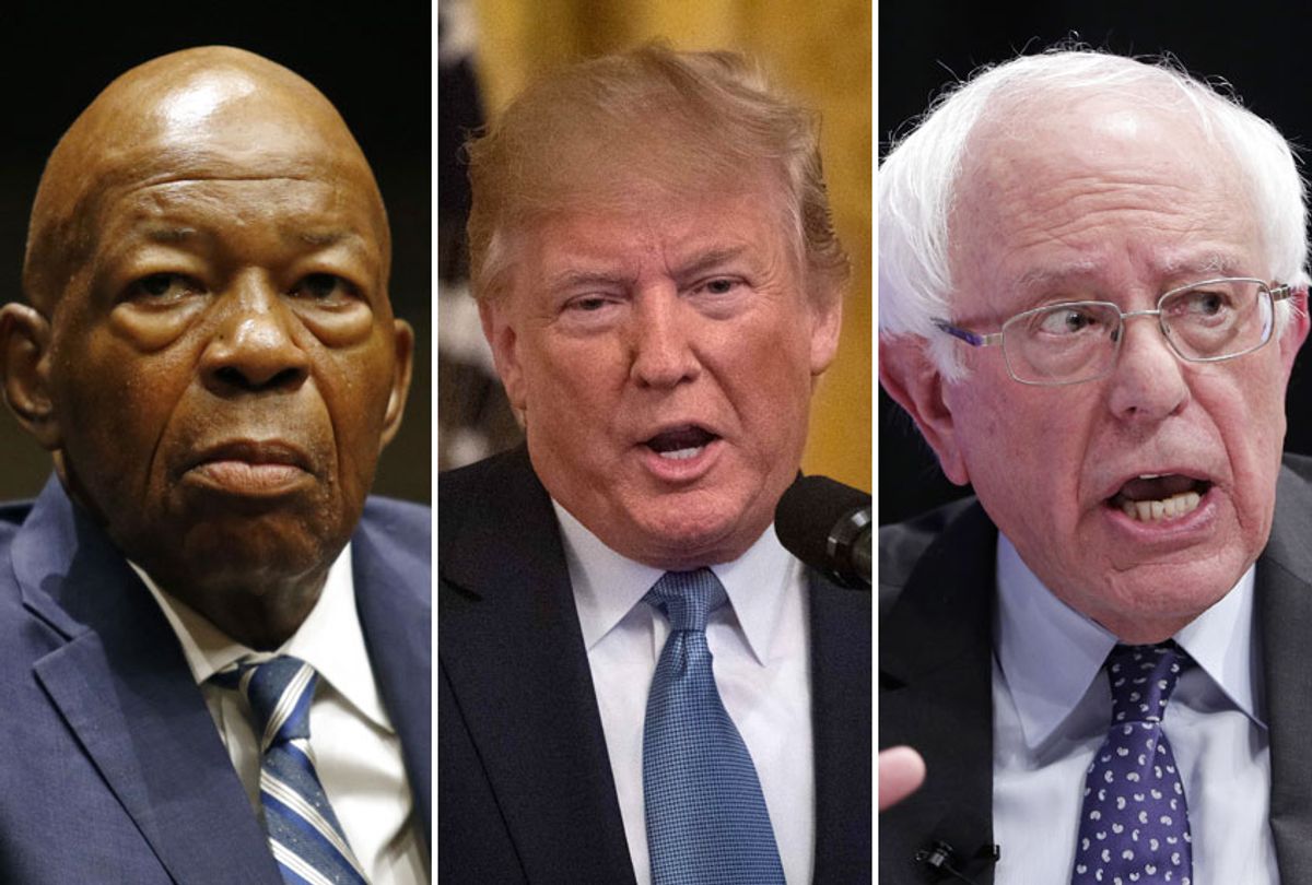 Elijah Cummings; Donald Trump; Bernie Sanders (AP/Getty)