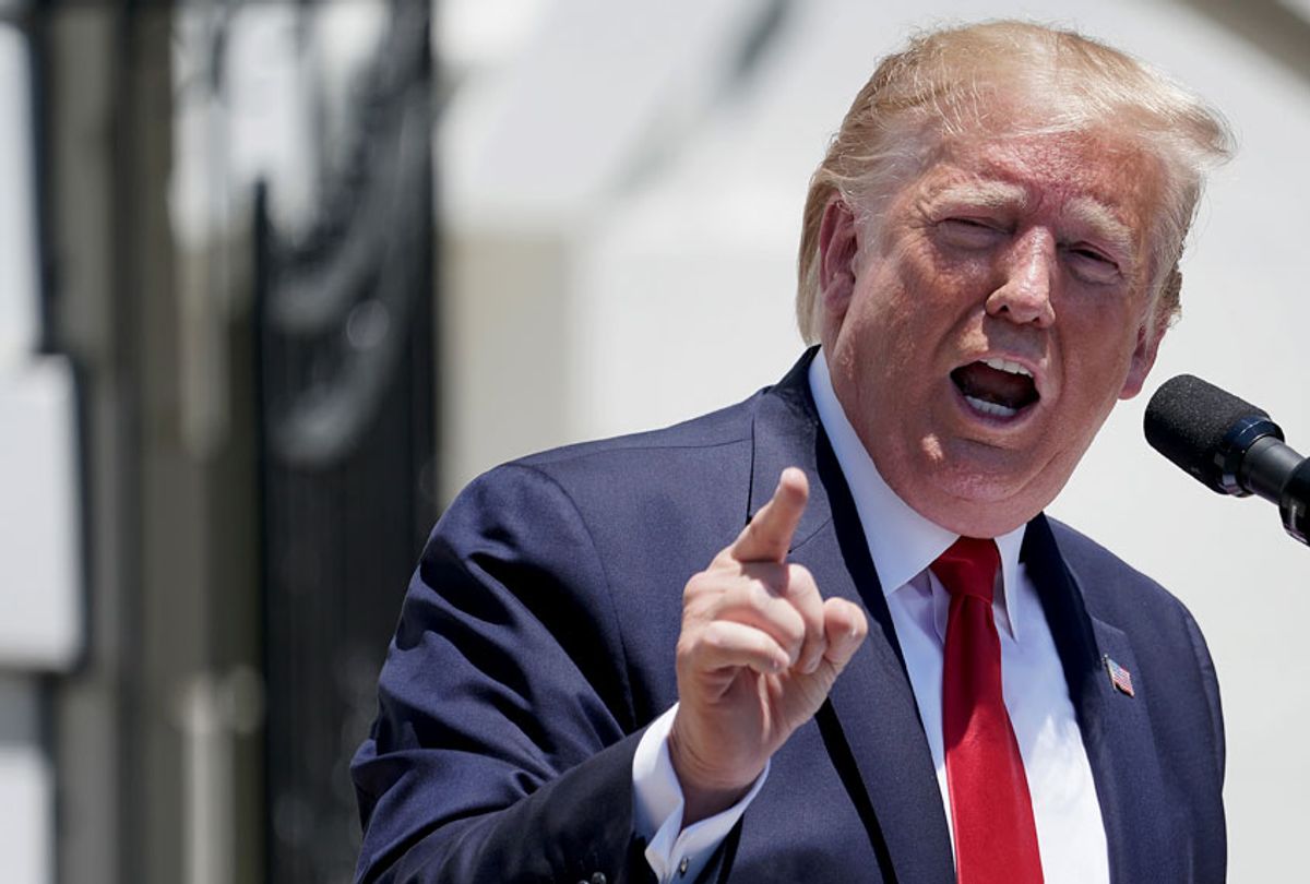 President Donald Trump takes questions from reporters during his 'Made In America' product showcase at the White House July 15, 2019 in Washington, DC.  (Getty/Chip Somodevilla)