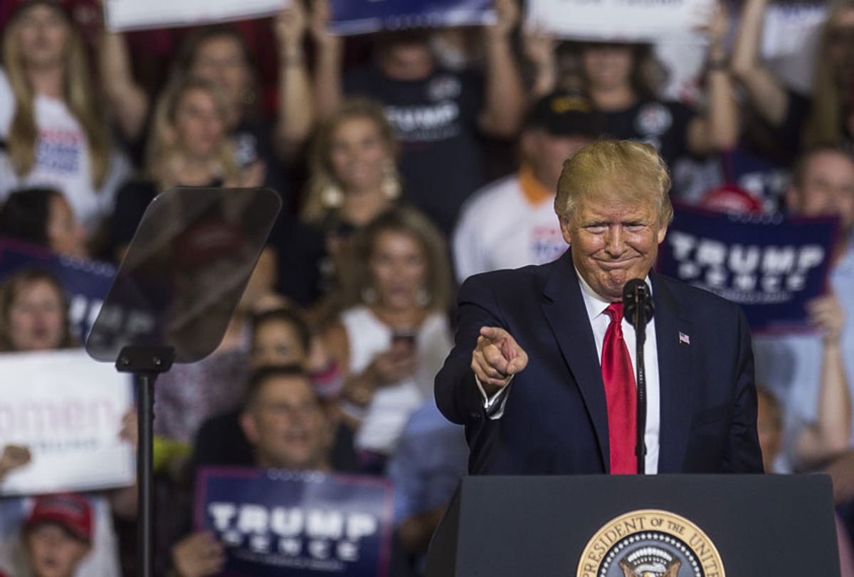 President Donald Trump speaks during a Keep America Great rally on July 17, 2019 in Greenville, North Carolina.  (Getty/Zach Gibson)