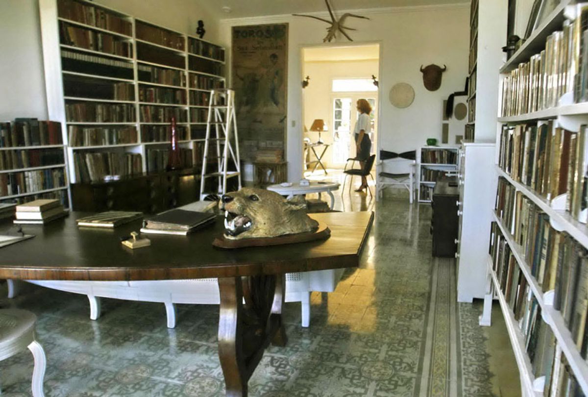 The study of the Finca Vigia colonial residence, 21 km from Havana, where US writer Ernest Hemingway lived for 21 years, as seen 15 January, 2007.  (STR/AFP/Getty Images)