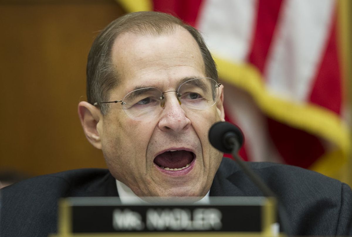 House Judiciary chairman Jerry Nadler, D-N.Y., makes a statement during the House Judiciary Antitrust subcommittee hearing on 'Online Platforms and Market Power', on Capitol Hill in Washington, Tuesday, June 11, 2019.  (AP//Cliff Owen)