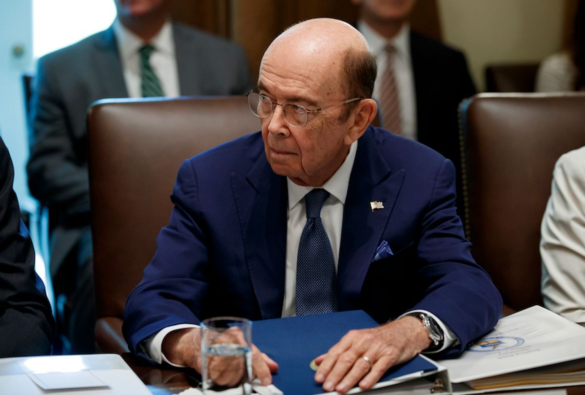 Commerce Secretary Wilbur Ross listens during a Cabinet meeting in the Cabinet Room of the White House, Tuesday, July 16, 2019, in Washington. (AP Photo/Alex Brandon) (AP Photo/Alex Brandon)