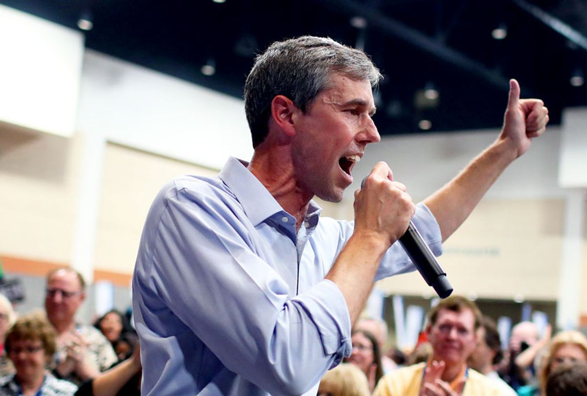 Democratic presidential candidate former Rep. Beto O'Rourke delegates from the floor at the South Carolina Democratic Party State Convention on June 22, 2019 in Columbia, South Carolina. (Win McNamee/Getty Images)