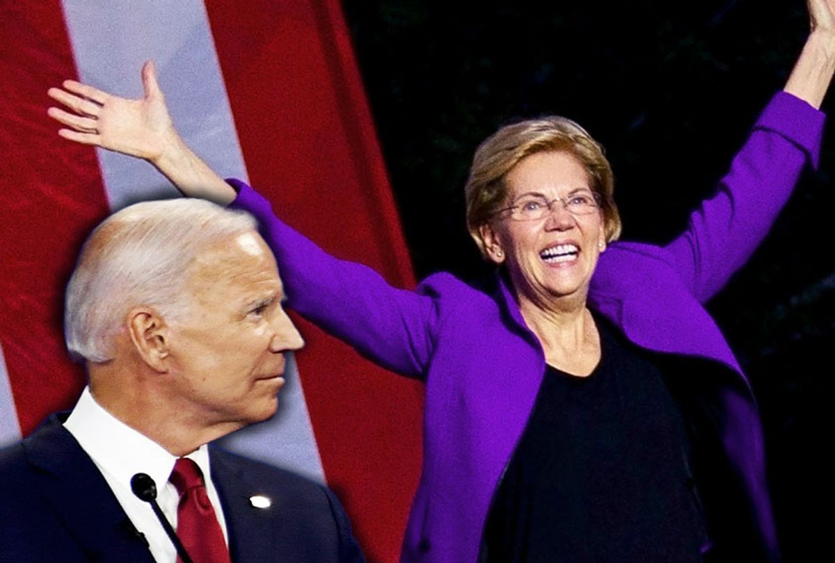 Elizabeth Warren and Joe Biden (Photo illustration by Salon/Drew Angerer/ROBYN BECK/AFP/Getty Images/)