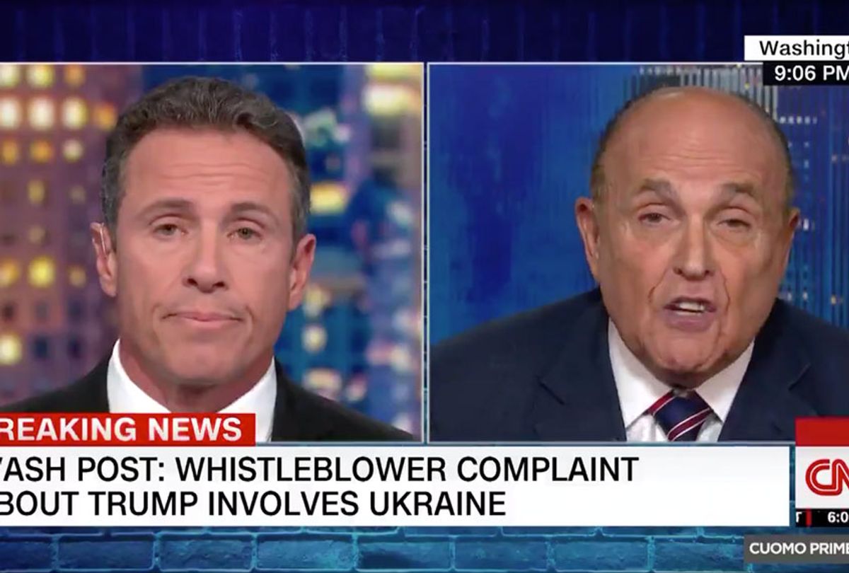 Chris Cuomo interviewing Rudy Giuliani on CNN's "Cuomo Prime Time" (CNN)
