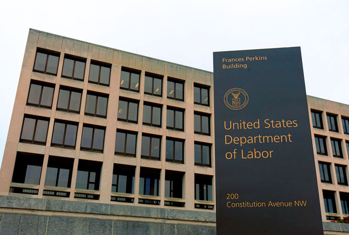 The US Department of Labor building is seen in Washington, DC, on July 22, 2019. (ALASTAIR PIKE/AFP/Getty Images)
