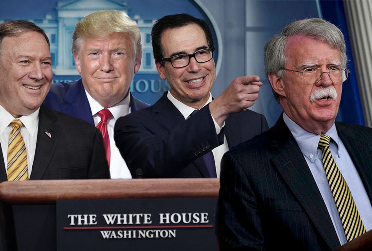 Donald Trump, Steve Mnuchin, Mike Pompeo and John Bolton (Getty Images/Salon)