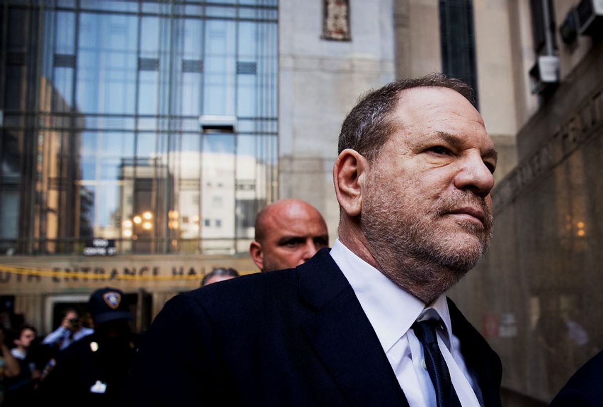 Harvey Weinstein exits State Supreme Court, June 5, 2018 in New York City. Weinstein pleaded not guilty on two counts of rape and one count of a criminal sexual act. (Drew Angerer/Getty Images)