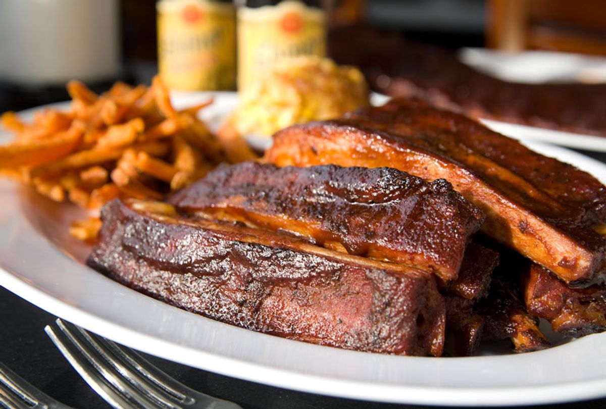 Kansas City style barbeque ribs with sweet potato fries (Getty Images)