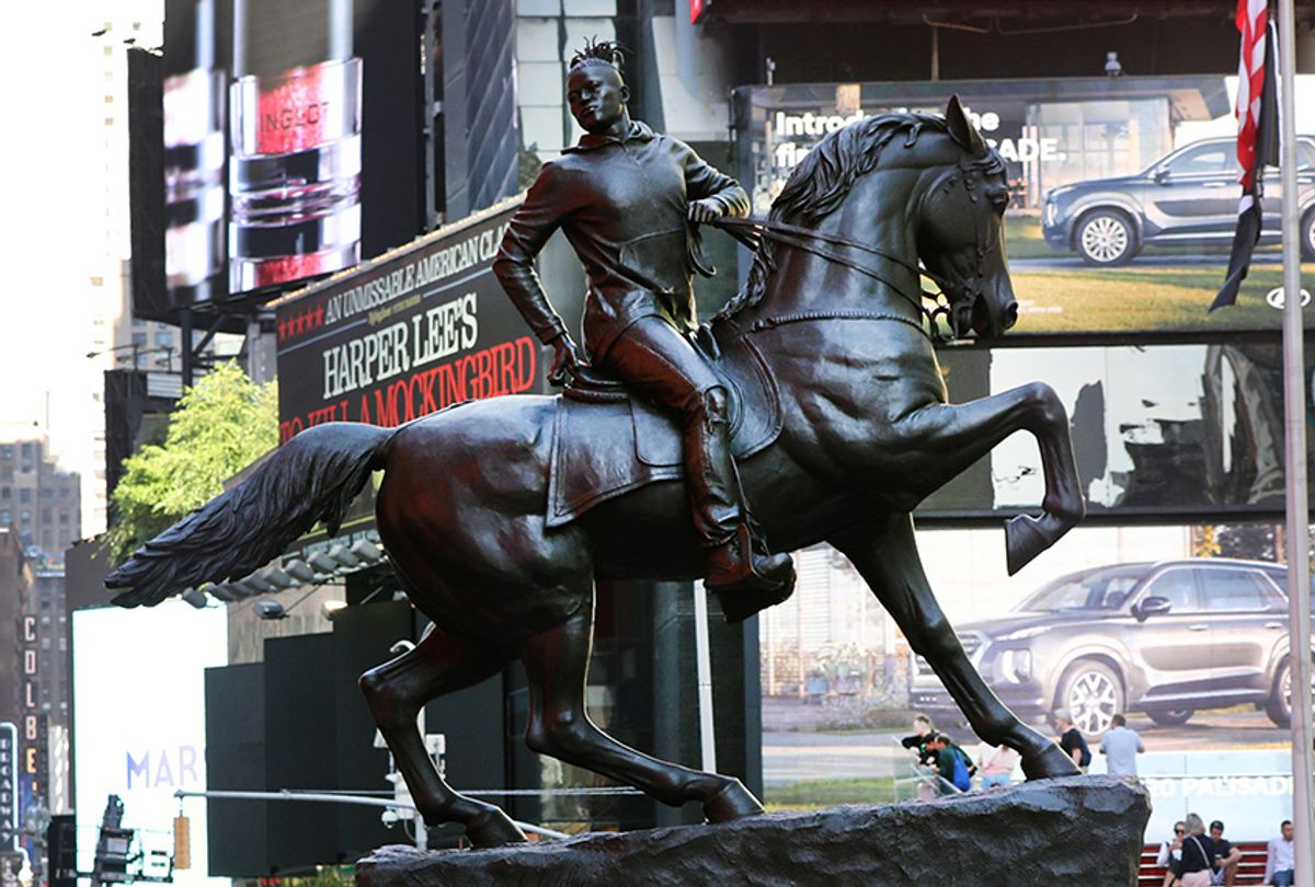 Kehinde Wiley's "Rumors of War" statue in Times Square (Spencer Platt/Getty Images)