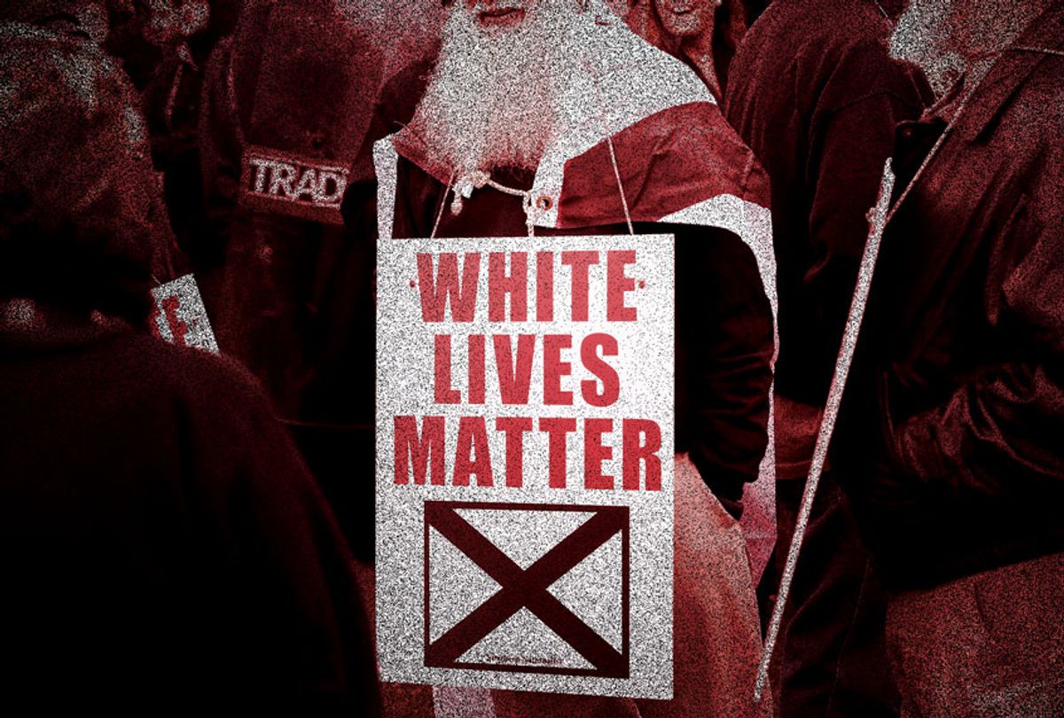 White nationalist attend a rally on October 28, 2017 in Shelbyville, Tennessee. The event billed as a White Lives Matter rally is hosted by Nationalist Front, which is a coalition of several white supremacist organizations.  (Scott Olson/Getty Images/Salon)