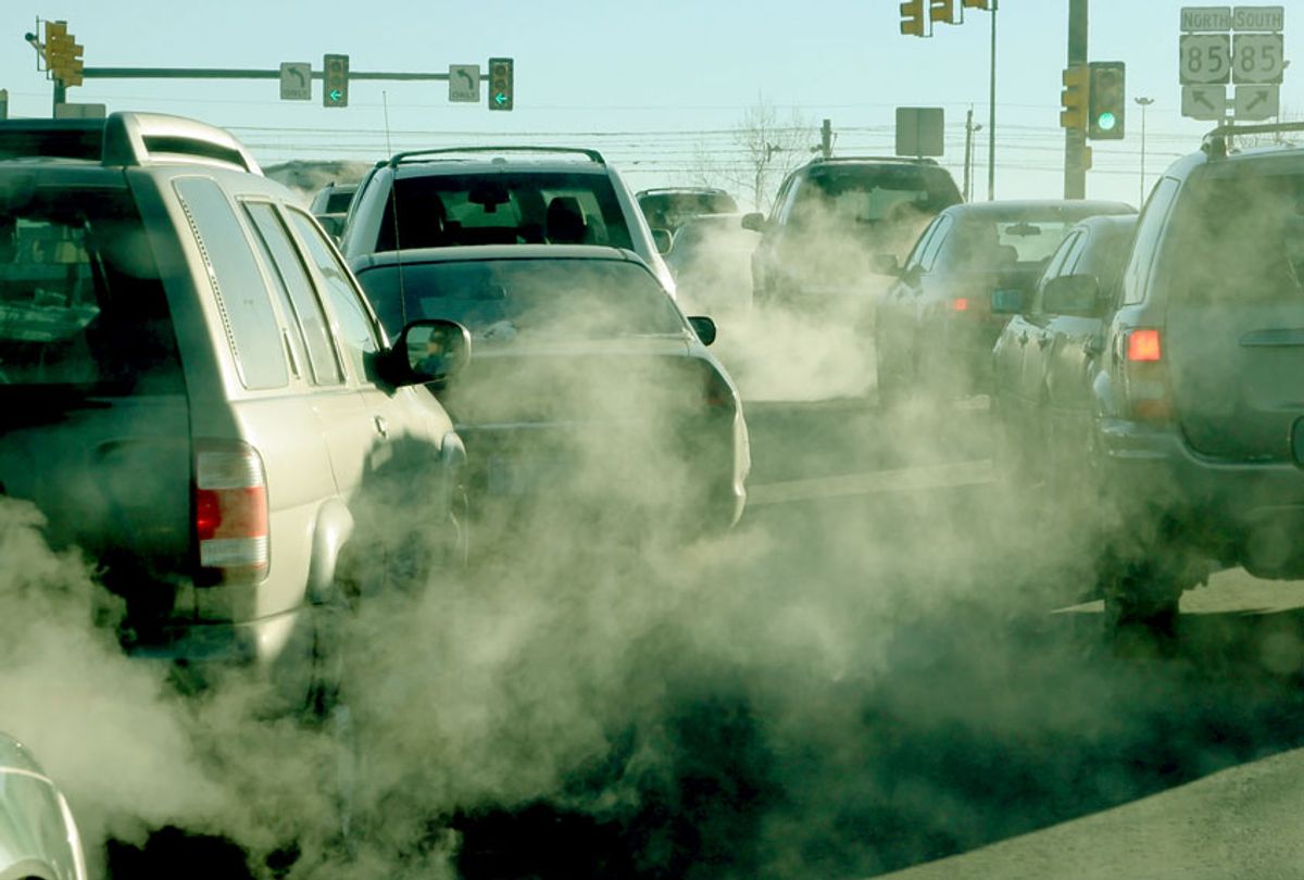 Polluting clouds of exhaust fumes rise in the air (Getty Images)