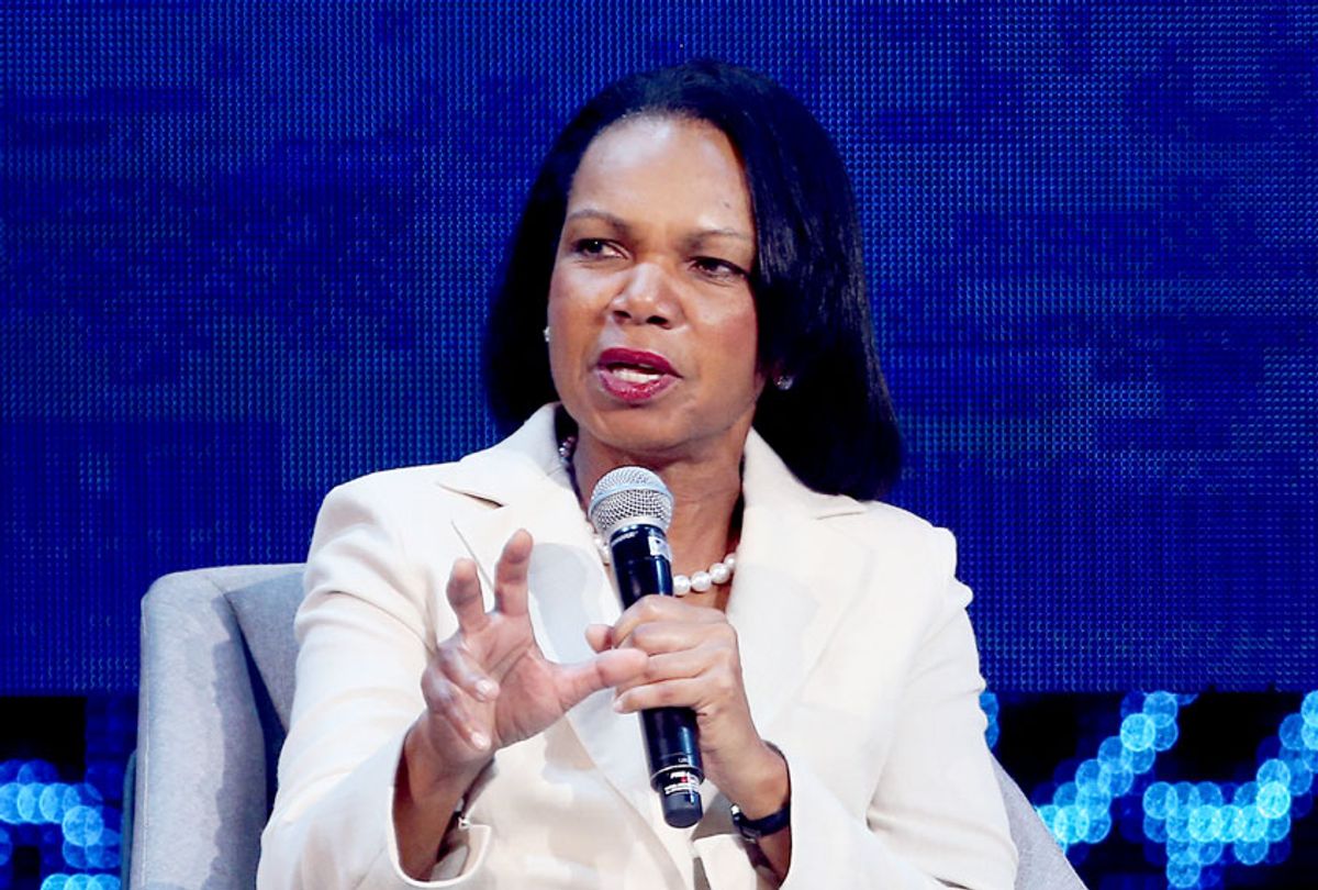Condoleezza Rice, former United States secretary of state, speaks during the opening ceremony of the Abu Dhabi International Petroleum Exhibition and Conference (ADIPEC) in Abu Dhabi on November 11, 2019. (AFP via Getty Images)