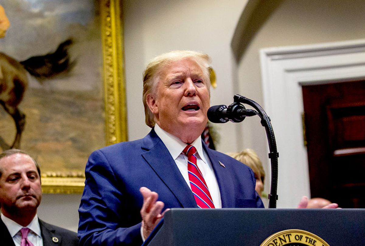 US President Donald Trump delivers remarks in the Roosevelt Room at the White House on November 15, 2019 in Washington, DC. (Zach Gibson/Getty Images)