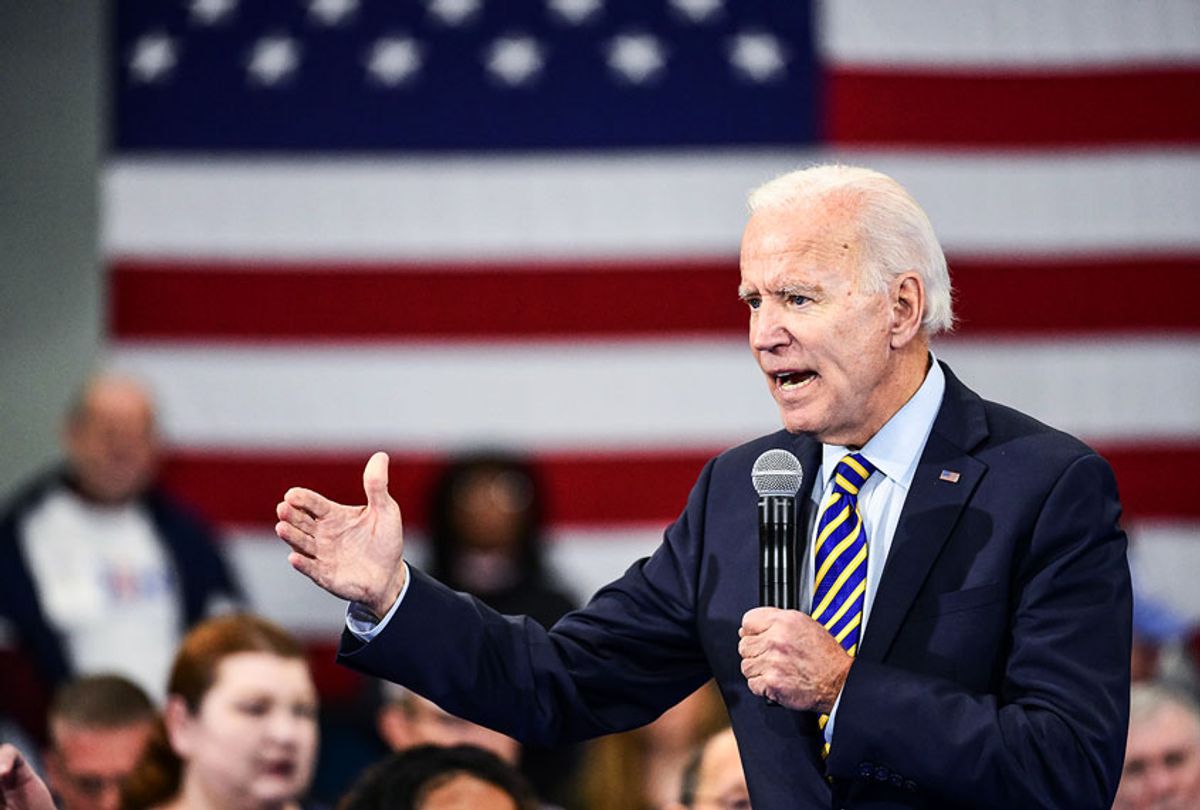 Democratic presidential candidate, former Vice President Joe Biden speaks to the audience during a town hall on November 21, 2019 in Greenwood, South Carolina. Polls show Biden with a commanding lead in the early primary state.  (Sean Rayford/Getty Images)