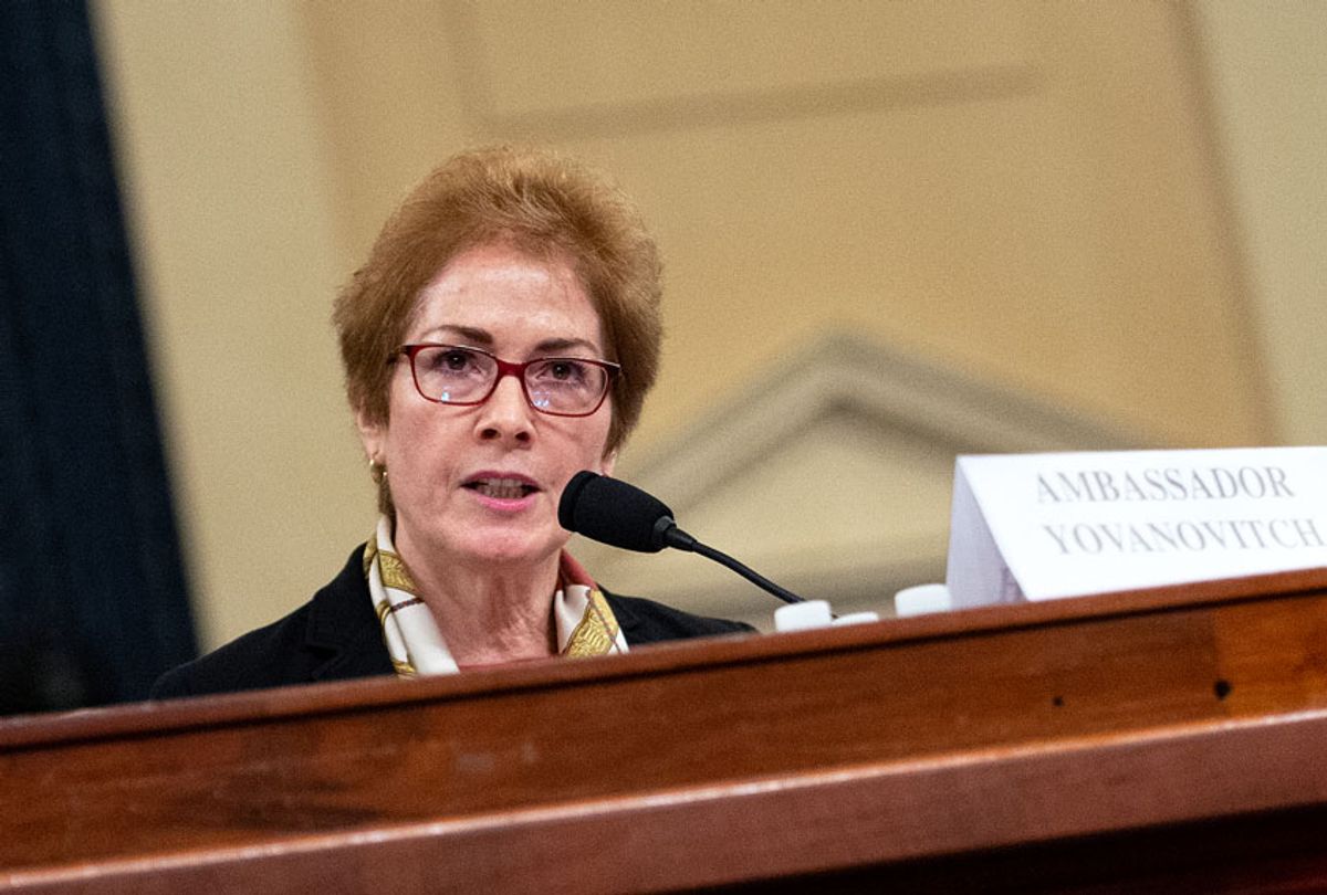 Former U.S. Ambassador to Ukraine Marie Yovanovitch testifies during the House Select Intelligence Committee hearing on the impeachment inquiry into President Donald Trump on Friday Nov. 15, 2019. (Caroline Brehman/CQ-Roll Call, Inc via Getty Images)