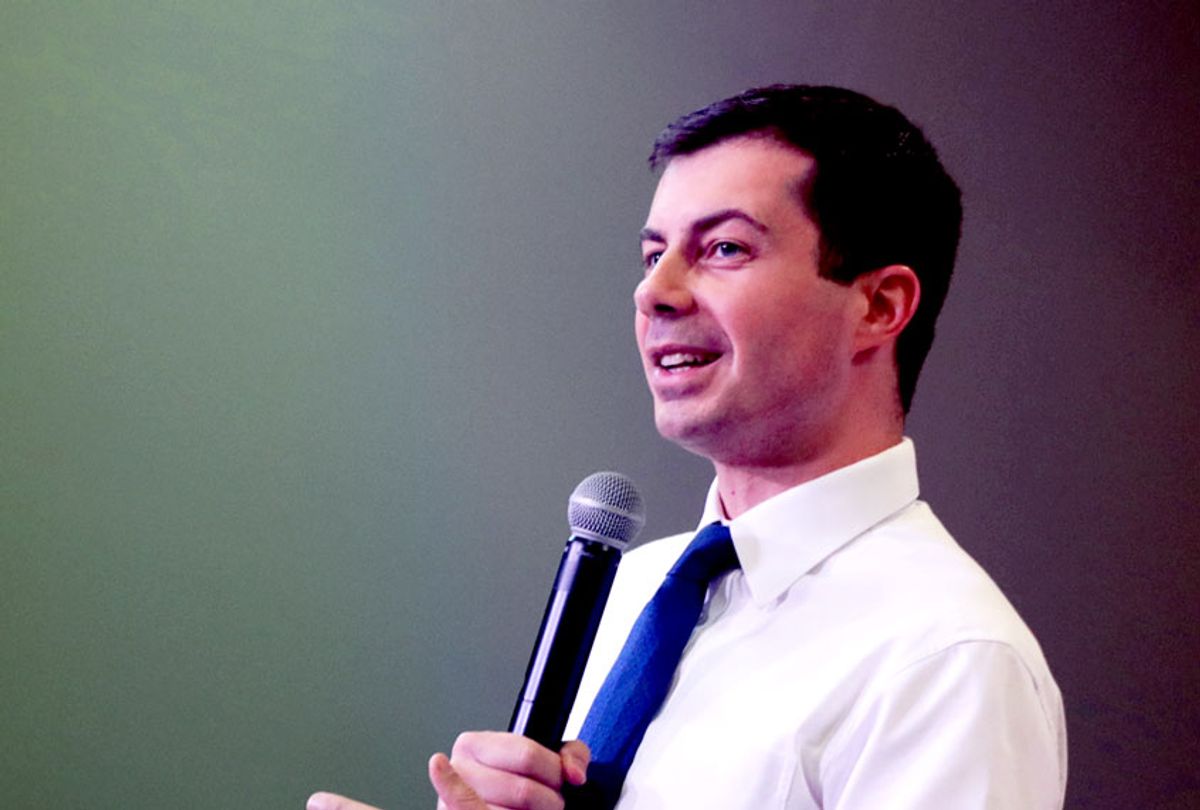 Democratic presidential candidate South Bend, Indiana Mayor Pete Buttigieg speaks to guests during a campaign stop at the YMCA on November 25, 2019 in Creston, Iowa. (Scott Olson/Getty Images)