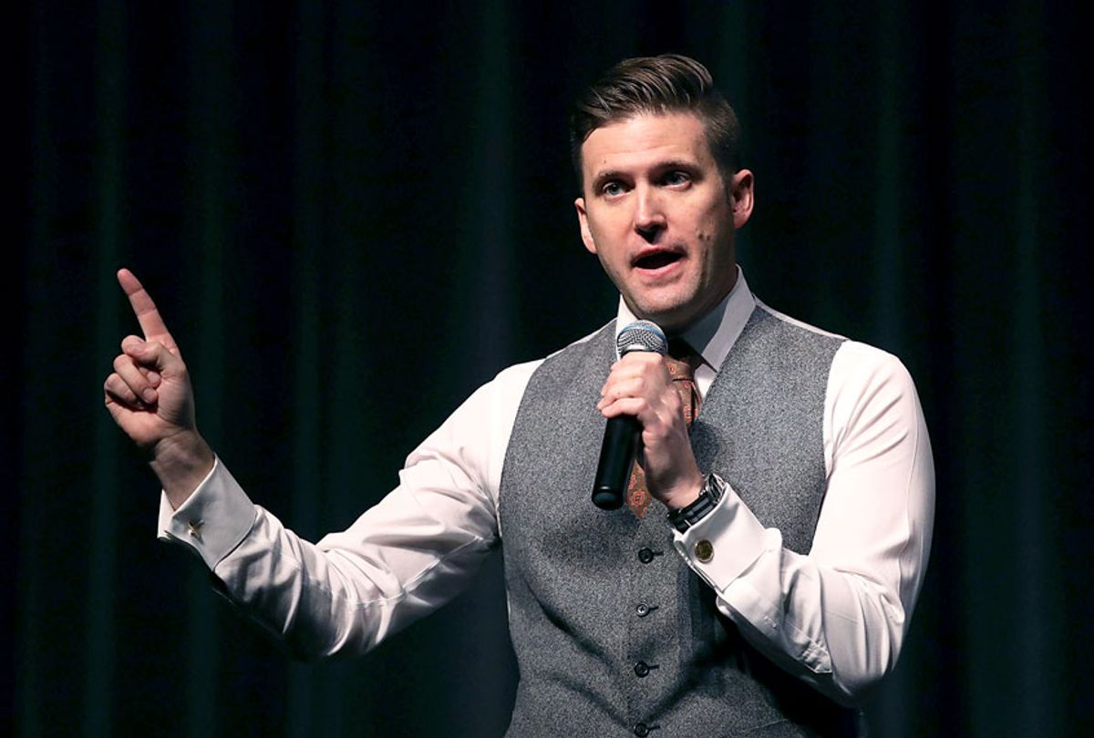 White nationalist Richard Spencer, who popularized the term "alt-right" speaks at the Curtis M. Phillips Center for the Performing Arts (Joe Raedle/Getty Images)