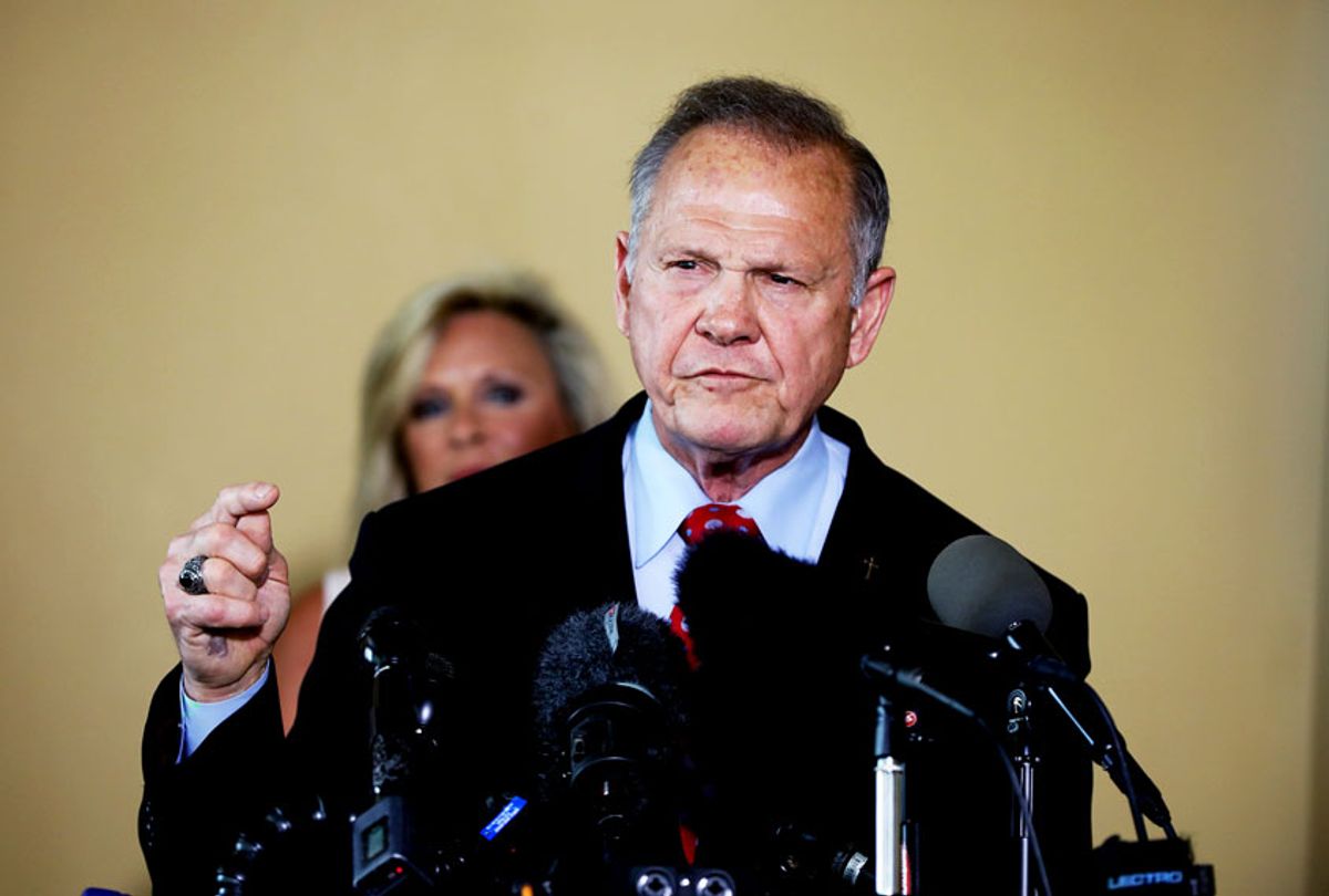 Roy Moore announces his plans to run for U.S. Senate in 2020 on June 20, 2019 in Montgomery, Alabama. Moore lost a special election in 2017 for the Senate seat against Democratic Senator Doug Jones. (Jessica McGowan/Getty Images)