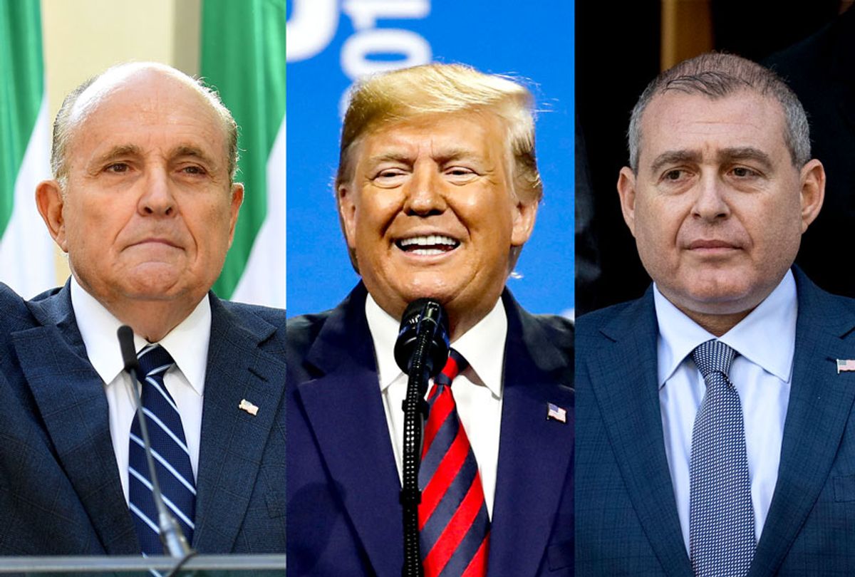 Rudy Giuliani, Donald Trump and Lev Parnas (Getty Images/Salon)