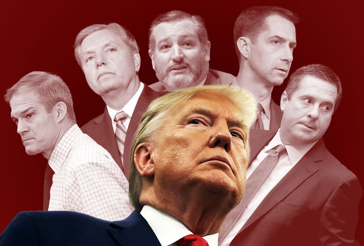 Donald Trump, Jim Jordan, Lindsey Graham, Ted Cruz, Tom Cotton and Devin Nunes (Getty Images/Salon)