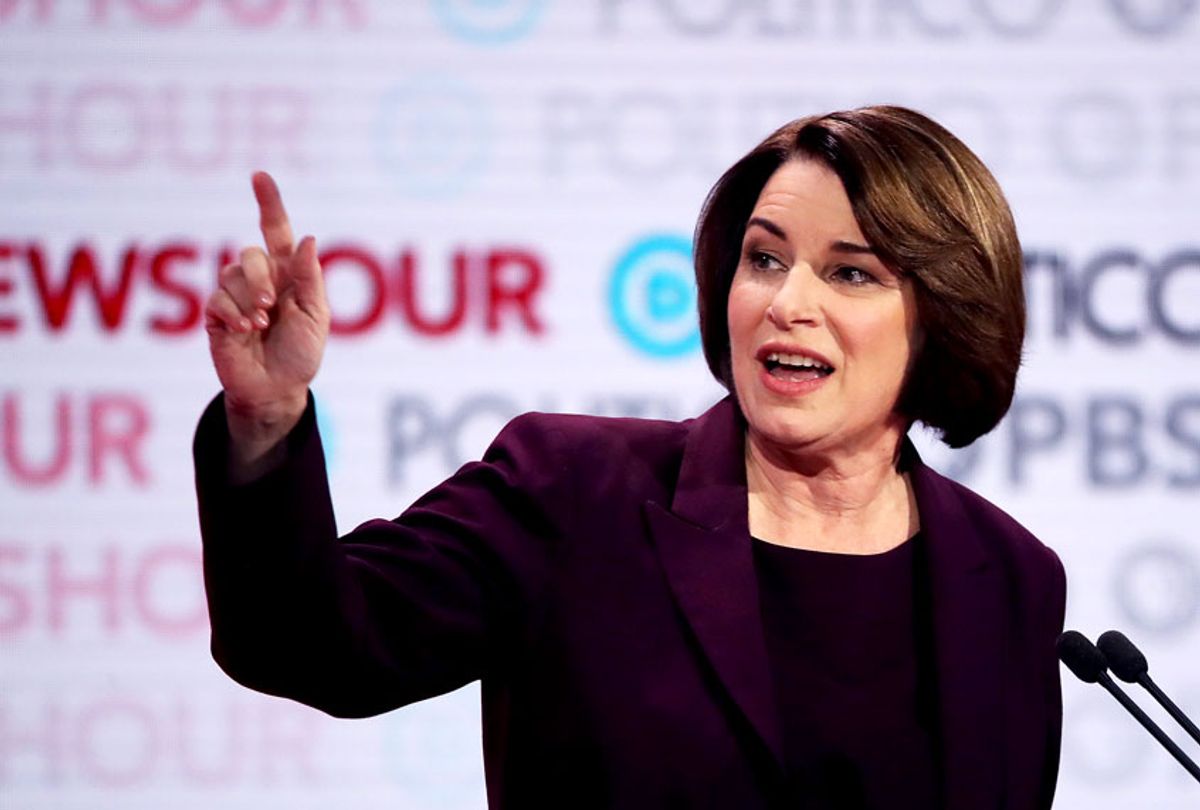 Democratic presidential candidate Sen. Amy Klobuchar (D-MN) speaks during the Democratic presidential primary debate at Loyola Marymount University on December 19, 2019 in Los Angeles, California.  (Justin Sullivan/Getty Images)
