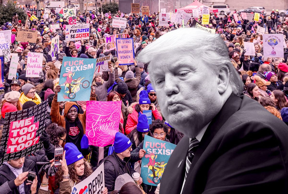 U.S. President Donald Trump vs The Women's March (Getty Images/Erik McGregor/Pacific Press/LightRocket/Chip Somodevilla)