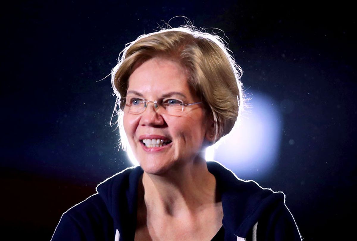 Democratic presidential candidate Sen. Elizabeth Warren (D-MA) speaks to guests during a campaign stop at the Val Air Ballroom on November 25, 2019 in West Des Moines, Iowa. The 2020 Iowa Democratic caucuses will take place on February 3, 2020, making it the first nominating contest for the Democratic Party in choosing their presidential candidate. (Scott Olson/Getty Images)