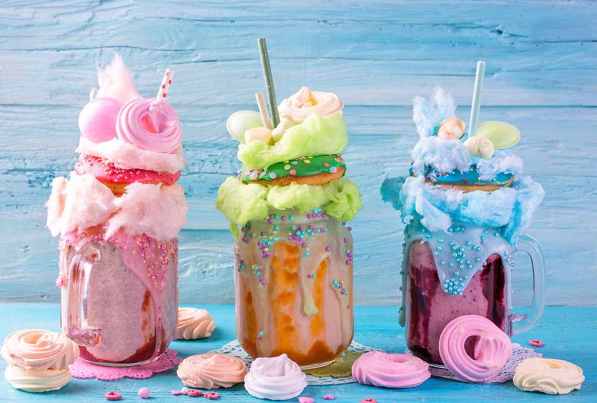 Freakshakes with donuts and candy floss (Getty Images/egal)