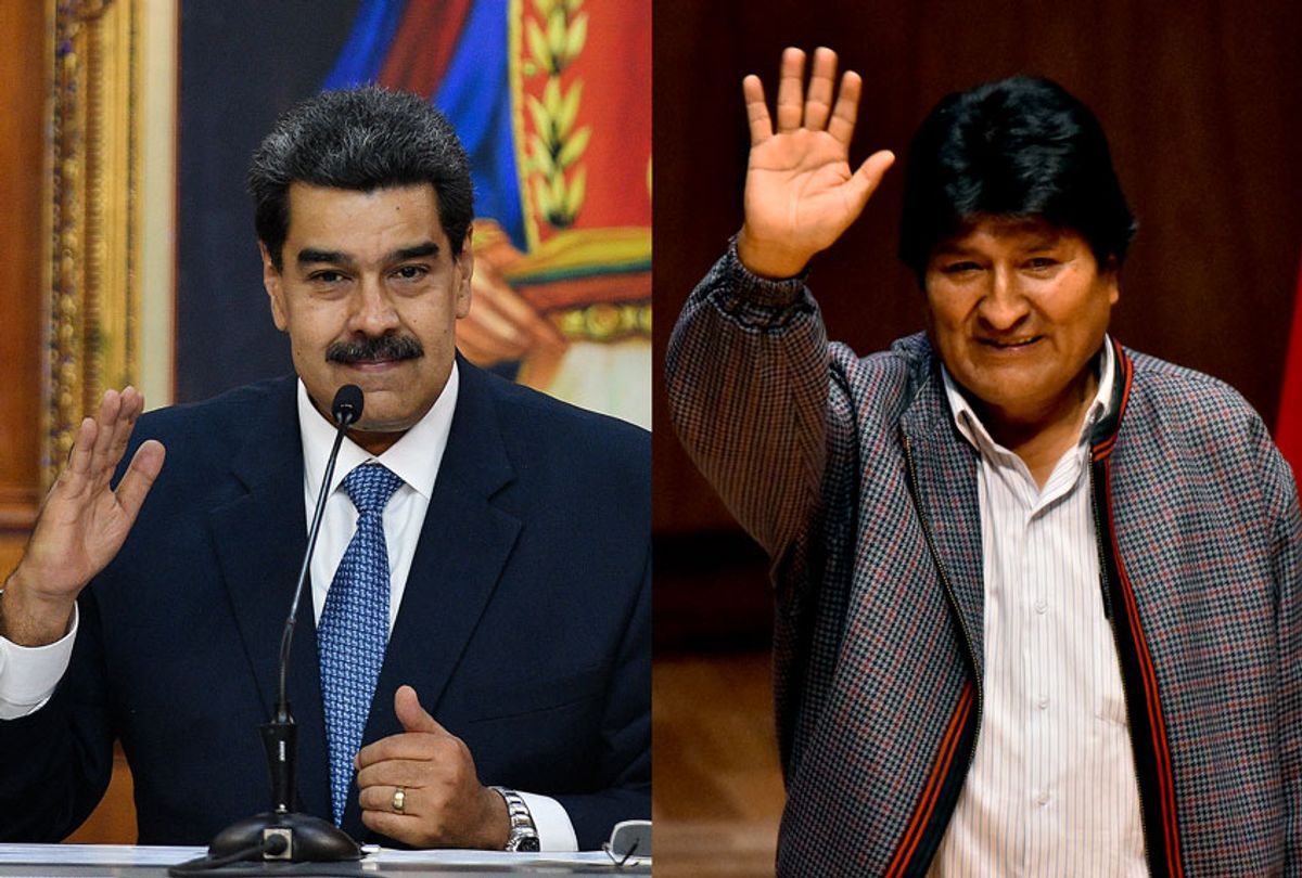Venezuela's President Nicolas Maduro and he First President of the Plurinational State of Bolivia, Evo Morales (Getty Images/Salon)
