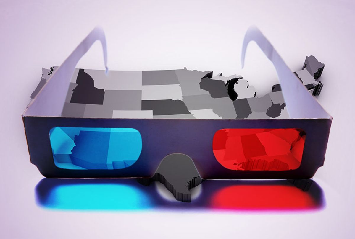 Seeing a blue and red divide across the US (Photo illustration by Salon/Getty Images)