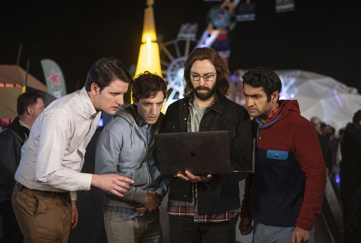 Zach Woods, Thomas Middleditch, Martin Starr and Kumail Nanjiani in "Silicon Valley" (Eddy Chen/HBO)