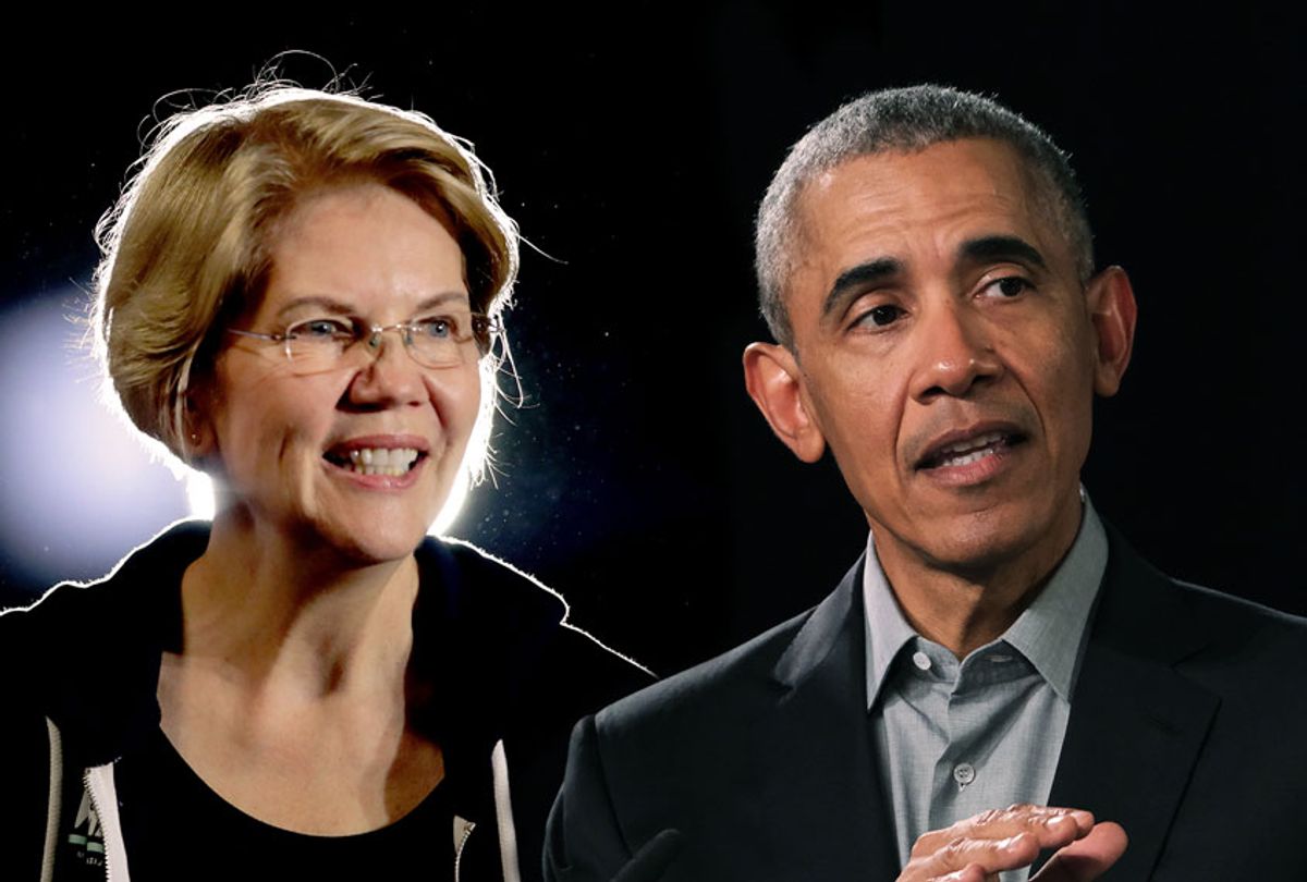 Elizabeth Warren and Barack Obama (Scott Olson/Sean Gallup/Getty Images)