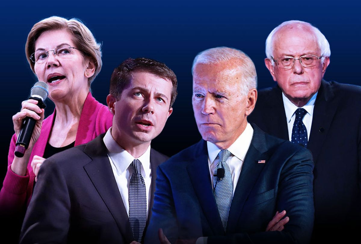 Elizabeth Warren, Pete Buttigieg, Joe Biden and Bernie Sanders (AP Photo/Getty Images/Salon)
